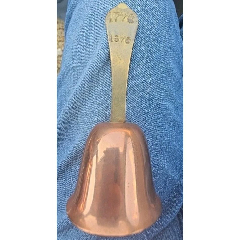 Vintage 1776 1976 Bicentennial Copper Brass Bell Great for America's 250th USA